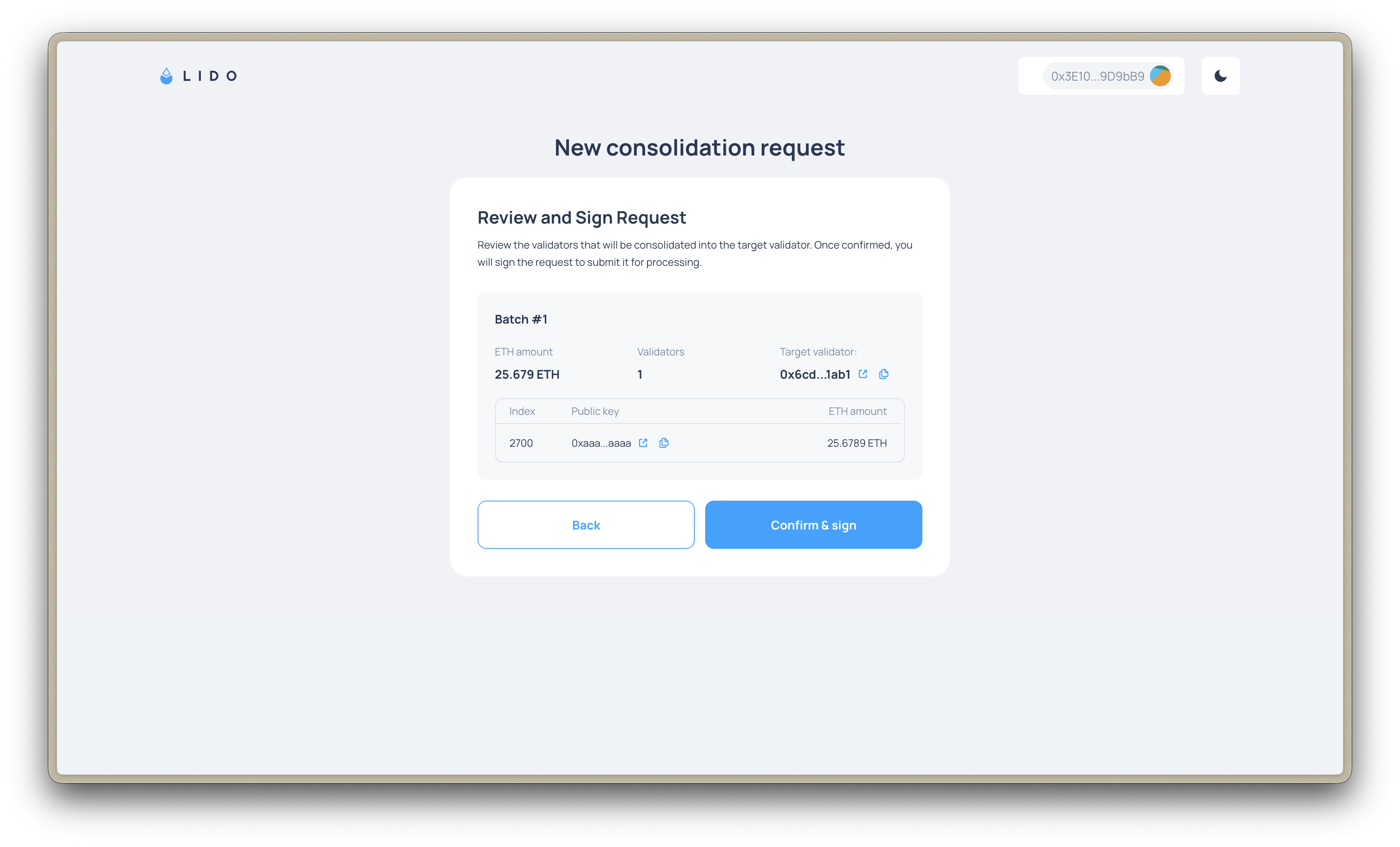 Submit consolidation batches