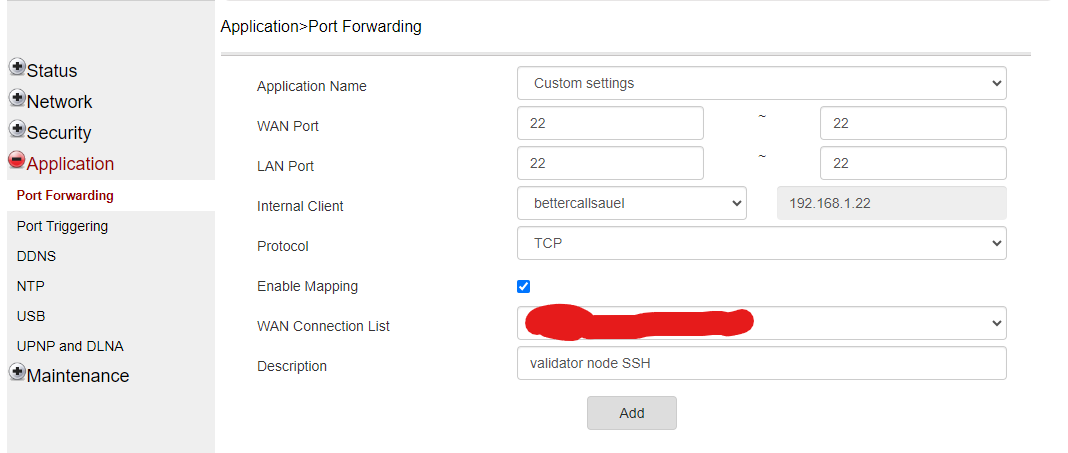 Port forward SSH