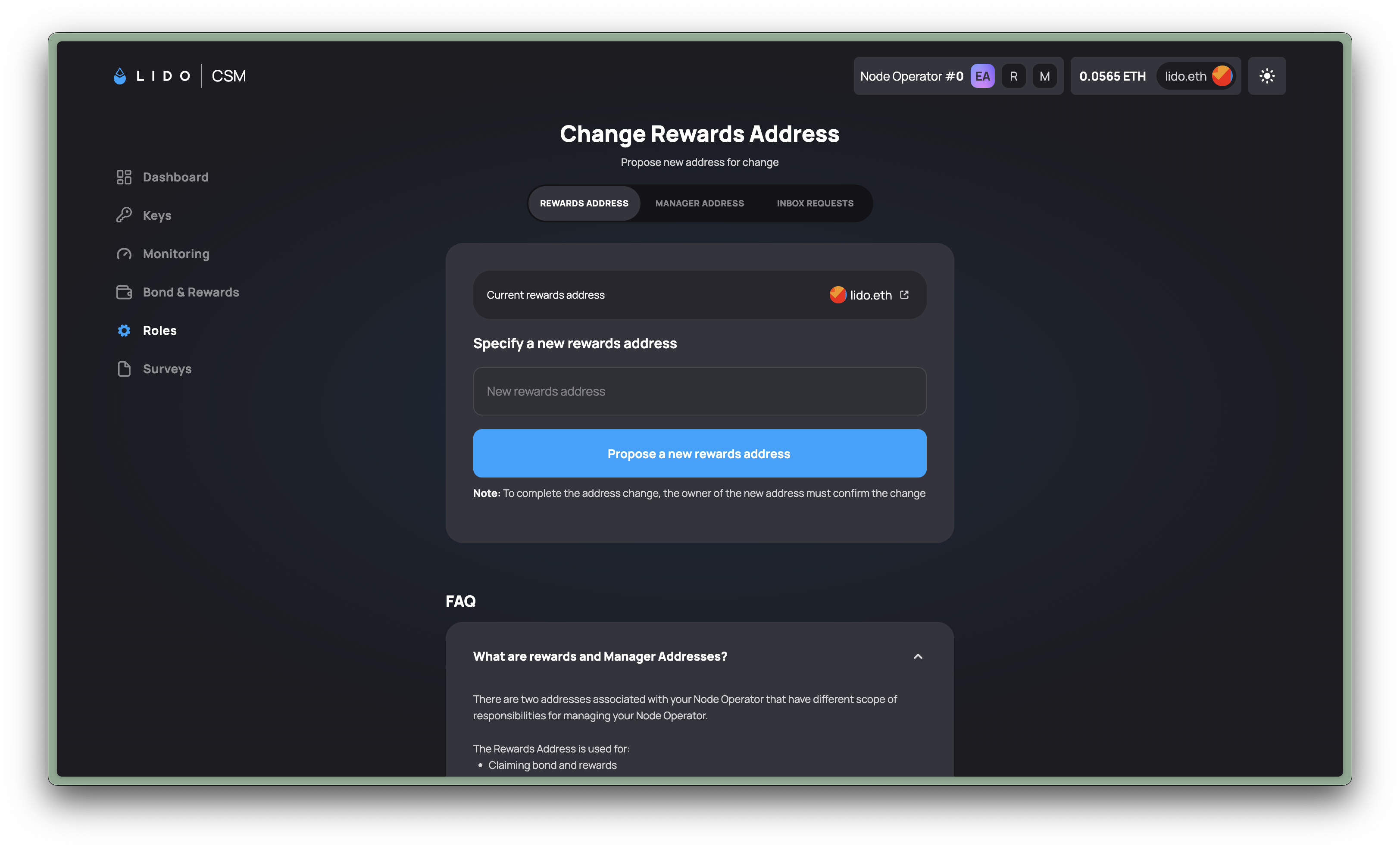 Roles Tab